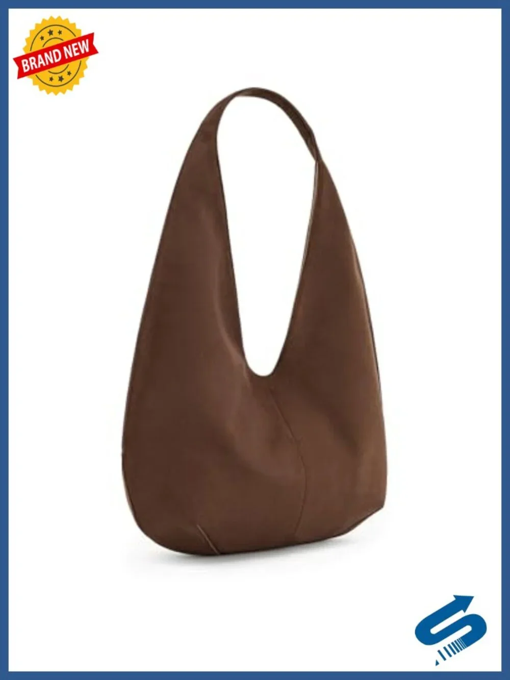 Faux Suede Hobo Bag with Shoulder Strap